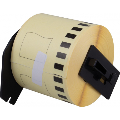 Compatible tape Brother QL, breedte: 62 mm, witte papiertape, verwijderbaar