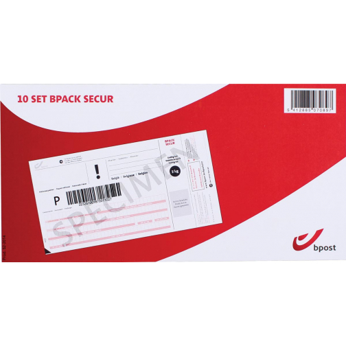 Bpost frankeeretiketten Bpack secur, 10 vouchers