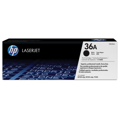 HP toner 36A, 2 000 pagina's, OEM CB436A, zwart