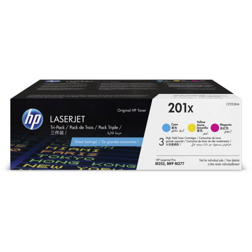 HP toner 201X, 3 x 2.300 pagina's, OEM CF253XM, 3 kleuren