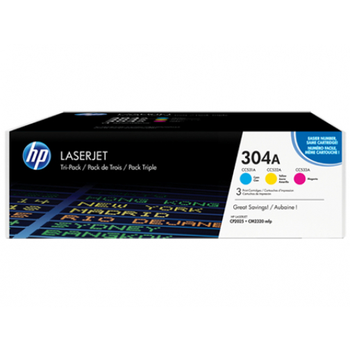 HP 304A LaserJet Toner Tri-pack