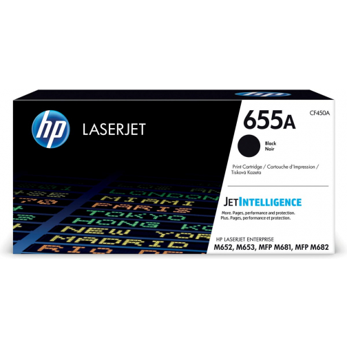 HP toner 655A, 12 500 pagina's, OEM CF450A, zwart