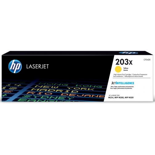 HP toner 203X, 2.500 pagina's, OEM CF542X, geel