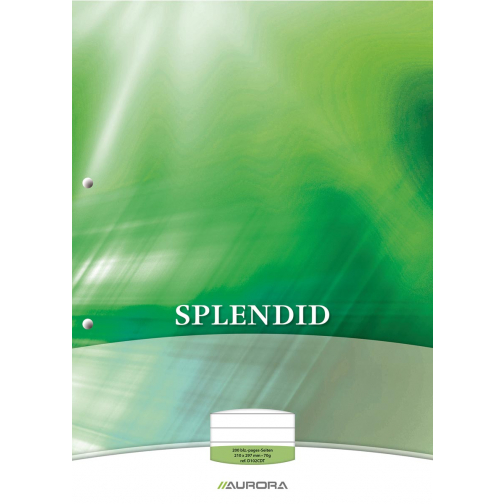 Aurora Splendid cursusblok, ft A4, 70 g/m², 2-gaatsperforatie, gelijnd, 100 vel