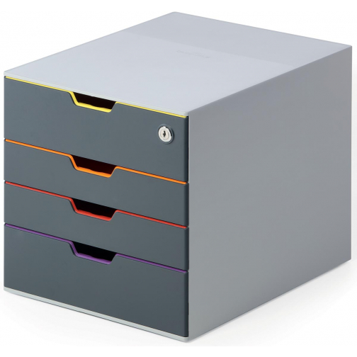 Durable ladenblok Varicolor Safe, 4 lades waarvan de bovenste met slot