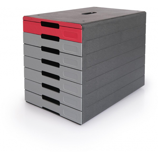 Durable ladenblok Idealbox Pro, 7 laden, rood