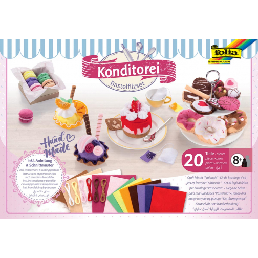 Folia vilt craft kit met 20 stuks, Patisserie