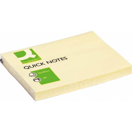 Q-CONNECT Quick Notes, ft 76 x 102 mm, 100 vel, geel