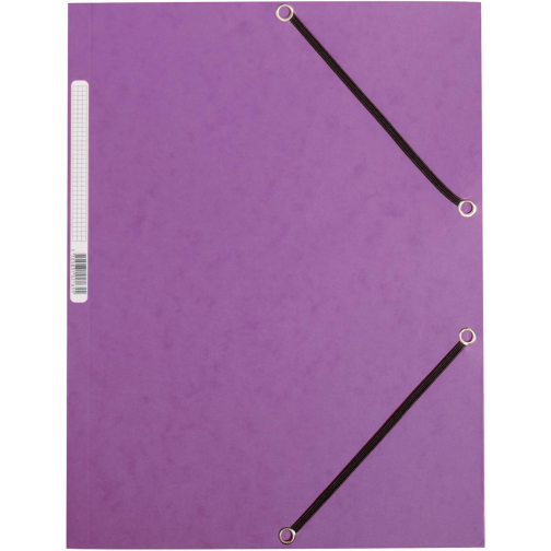 Q-CONNECT elastomap, A4, 3 kleppen en elastieken, karton, paars