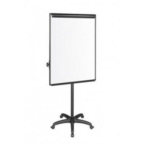 Q-CONNECT flipchart, magnetisch, met 5 wielen, zwart