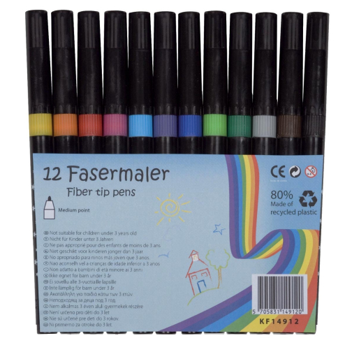 Q-CONNECT viltstift, geassorteerde kleuren, pak van 12 stuks