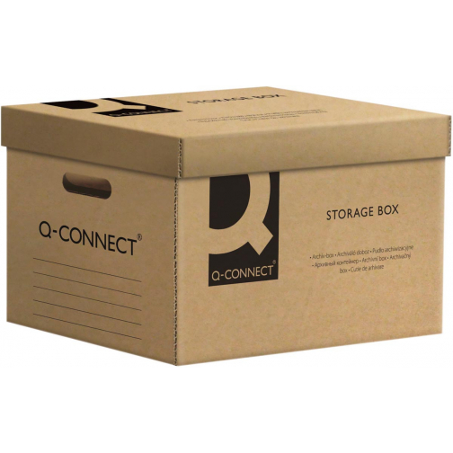 Q-CONNECT containerdoos, met deksel, formaat: 51,5 x 30,5 x 35 cm, grijs