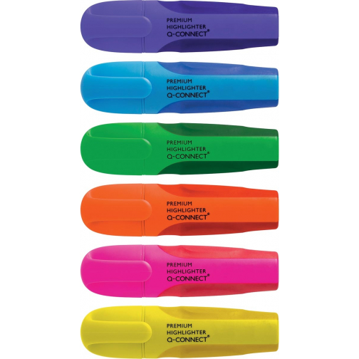 Q-CONNECT Premium markeerstift, geassorteerde kleuren, pak van 6 stuks