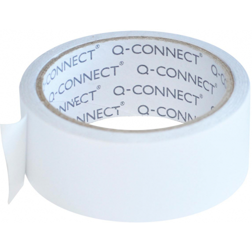 Q-CONNECT vinyl tape, dubbelzijdig, 38 mm x 10 m, 90 micron, transparant