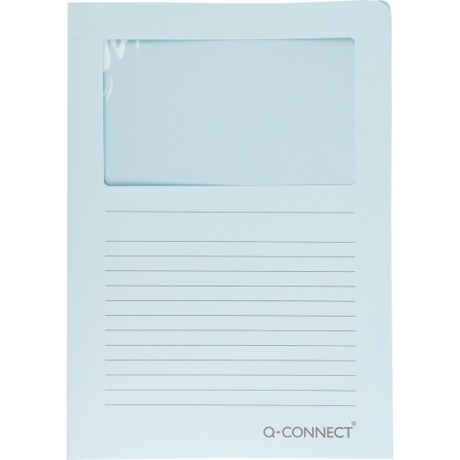 Q-CONNECT L-map met venster, 120 g/m², A4, pak van 100 stuks, lichtblauw