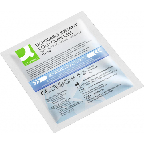 Q-CONNECT koud kompres, 13 x 14 cm, eenmalig gebruik, doos van 10 stuks