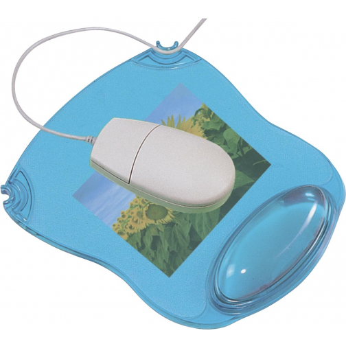Q-CONNECT muismat, gel, met polssteun, blauw