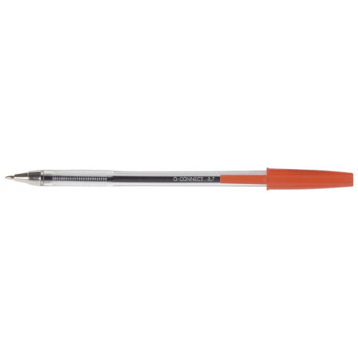 Q-CONNECT balpen, met dop, 0,7 mm, medium punt, rood