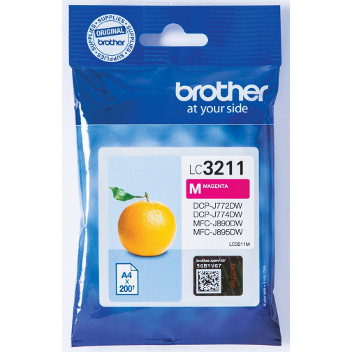 Brother inktcartridge, 200 pagina's, OEM LC-3211M, magenta