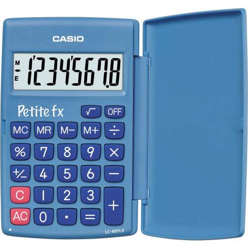 Casio zakrekenmachine Petite FX, blauw