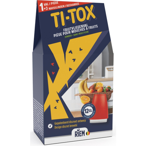 Riem Ti-Tox fruitvliegenval, 1 val + 3 navullingen