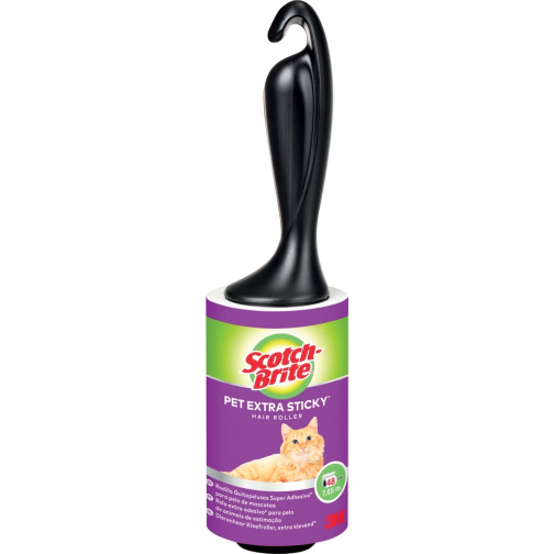 Scotch Brite pluizenkleefroller, extra klevend voor dierenhaar, 48 vellen