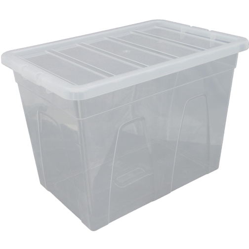 Whitefurze Spacemaster opbergdoos 64 liter, pak van 3 stuks, transparant