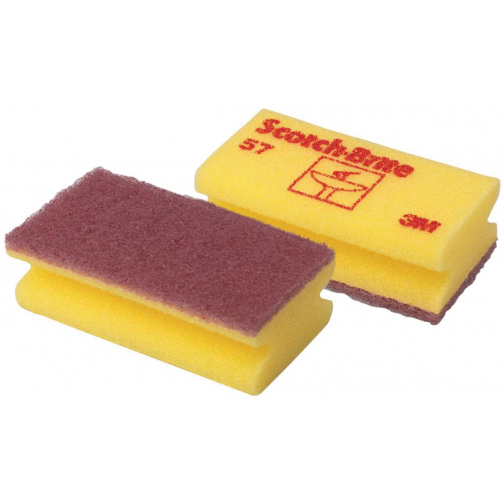 Scotch Brite schuurspons voor delicate oppervlakken, ft 7 x 13 cm, geel, pak met 10 stuks