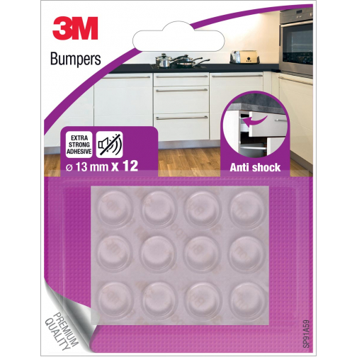 3M Bumpers, Anti shock, 13 mm, blister van 12 stuks