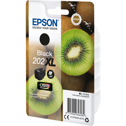 Epson inktcartridge 202XL, 550 pagina's, OEM C13T02G14010, zwart