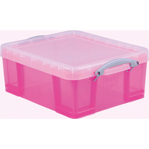 Really Useful Box opbergdoos 18 liter, transparant roze