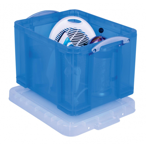 Really Useful Box opbergdoos 35 liter, transparant, blauw