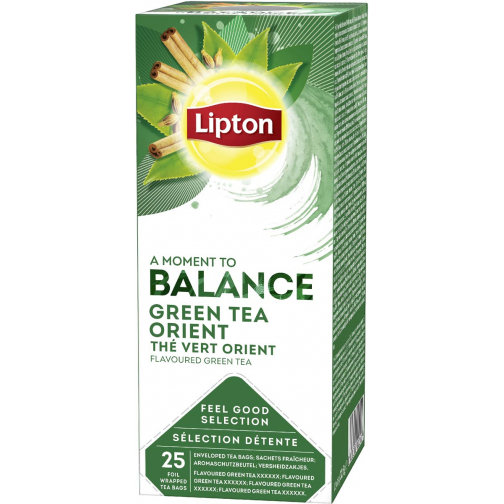 Lipton thee Feel Good Selection, groene thee Orient, doos van 25 zakjes