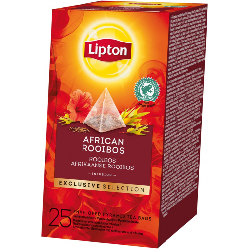 Lipton thee Exclusive Selection, Afrikaanse Rooibos, doos van 25 zakjes