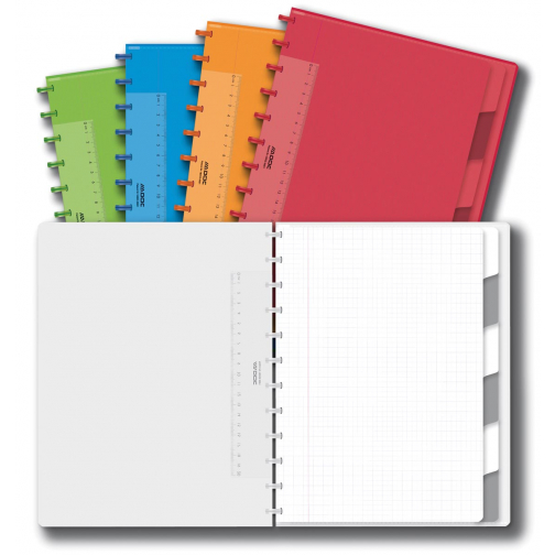 Adoc Colorlines schrift, ft A4, 144 bladzijden,commercieel geruit, geassorteerde kleuren