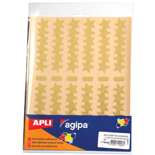 Agipa metallic stickers, blister met 288 stuks, goud en zilver, ster 20 mm