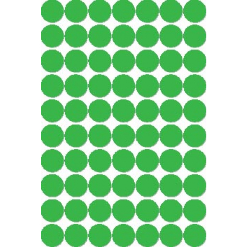 Apli ronde etiketten in etui diameter 19 mm, groen, 560 stuks, 70 per blad