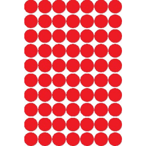 Apli ronde etiketten in etui diameter 19 mm, rood, 560 stuks, 70 per blad