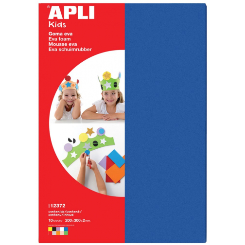 Apli Kids schuimrubber ft 20 x 30 cm, pak met 10 vellen in geassorteerde kleuren