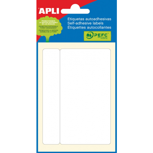 Apli witte etiketten ft 53 x 100 mm (b x h), 6 stuks, 1 per blad (2687)