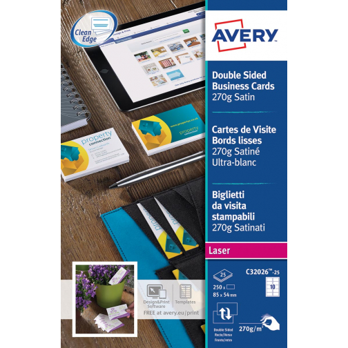 AVERY visitekaarten Quick&Clean 270 g/m²