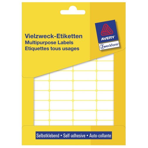 Avery Zweckform 3319 mini etiketten ft 29 x 18 mm (b x h), 960 etiketten, wit