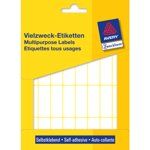 Avery Zweckform 3323 mini etiketten ft 38 x 14 mm (b x h), 928 etiketten, wit