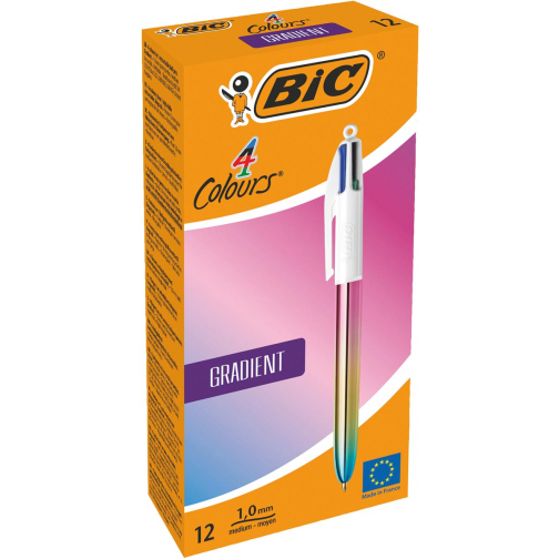 Bic Colours Gradient 4-kleurenbalpen, medium, klassieke inktkleuren