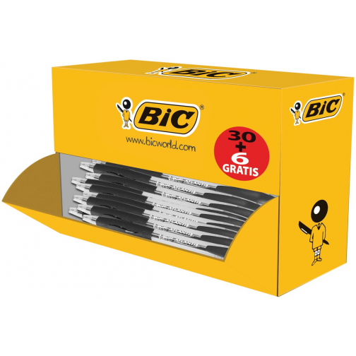 Bic balpen Atlantis Classic zwart, doos 30 + 6 gratis