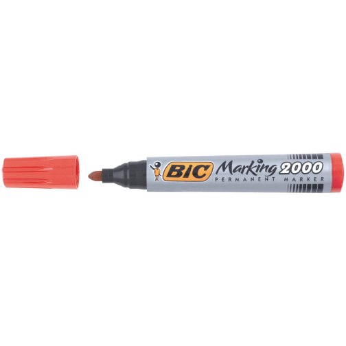 Bic permanent marker 2000-2300 rood, schrijfbreedte 1,7 mm, ronde punt