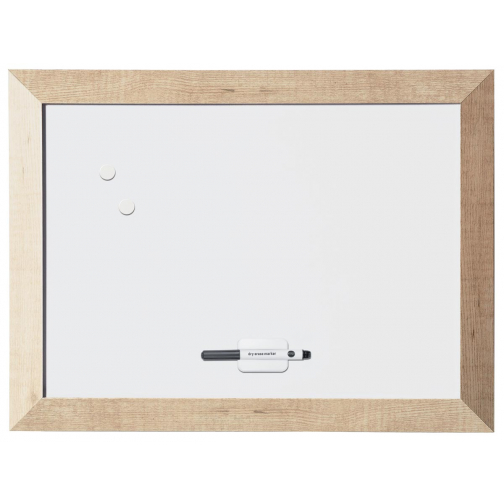 Bi-Office Kamashi magnetisch whiteboard met naturel kader