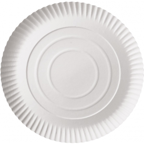 Bord "pure", rond, wit, diameter 26 cm, uit karton, pak van 100 stuks