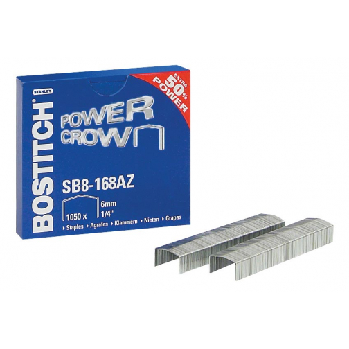 Bostitch nietjes voor B8R, B8HC, B8E, B8HDP en B8P, doos van 1.050 nietjes SB8-168E (6 mm)