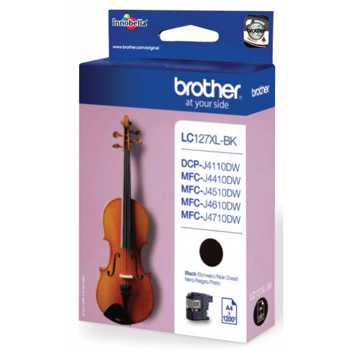 Brother inktcartridge, 1.200 pagina's, OEM LC-127XLBK, zwart